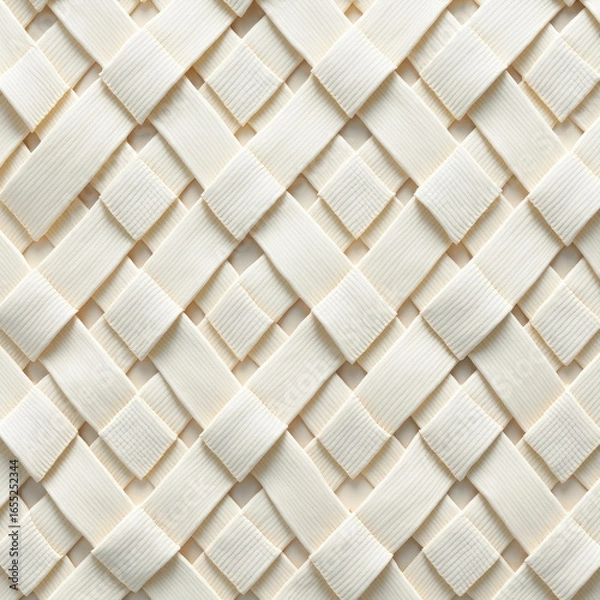Fototapeta Intricate White Woven Texture for Home Decor and Crafting Projects