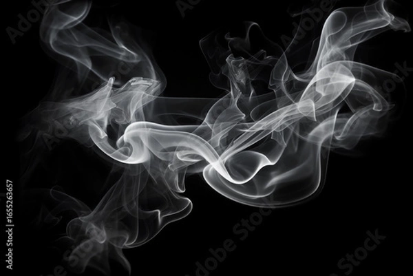 Fototapeta Photo Overlay just smoke on black empty background