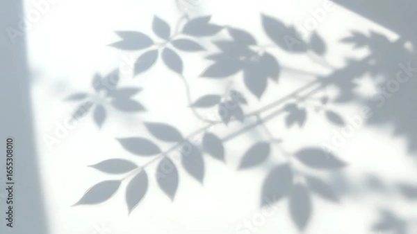 Obraz Nature’s Light Art: Delicate Shadow Patterns of Leaves in Sunlight