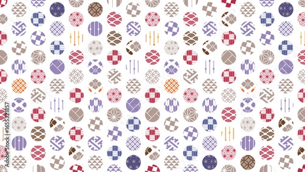 Obraz 秋の季節の彩り和柄背景イラスト
