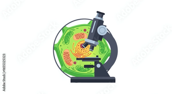 Fototapeta Microscopic plant cell examination revealing intricate details and underlying complexities for scientific analysis under research observation