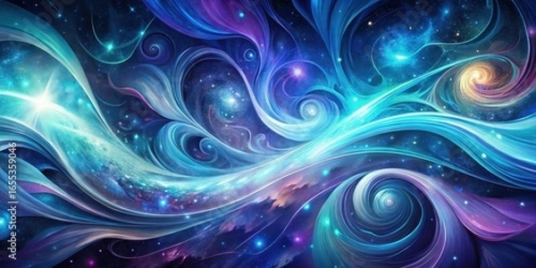 Fototapeta Cosmic Swirls and Celestial Streams A Symphony of Light and Nebulae in the Vast Expanse of Space