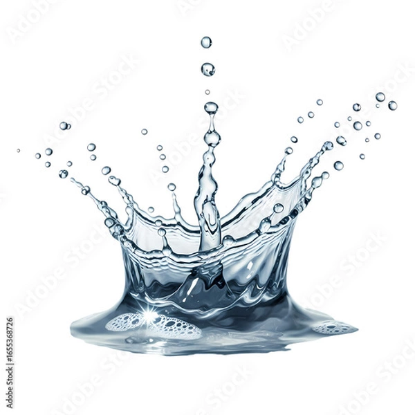 Obraz Stunning Water Splash: Crystal Clear Droplets & Ripples