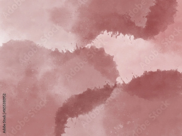 Fototapeta 水彩画、滲んだ赤、ワインレッド色の壁紙、背景素材