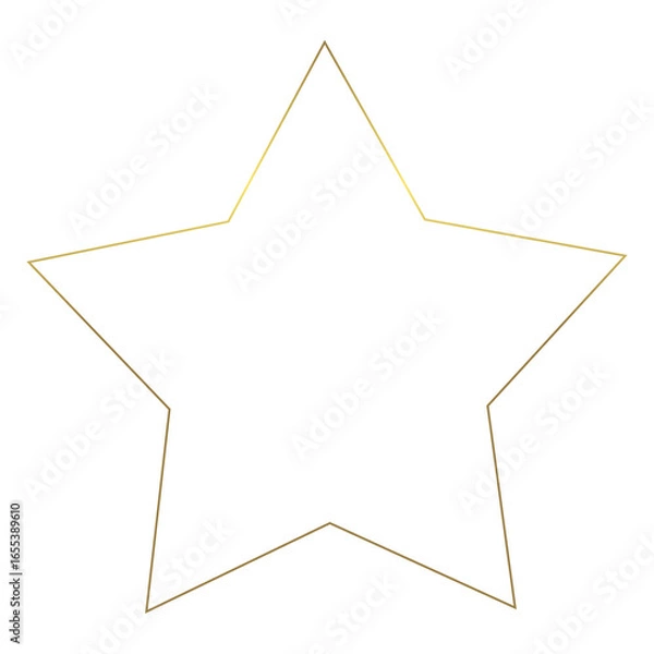 Fototapeta シンプルなゴールドの星型フレーム