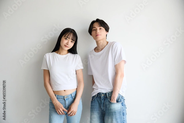 Obraz アジアの若い男女の美容に関するポートレート