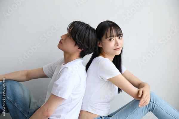 Obraz アジアの若い男女の美容に関するポートレート