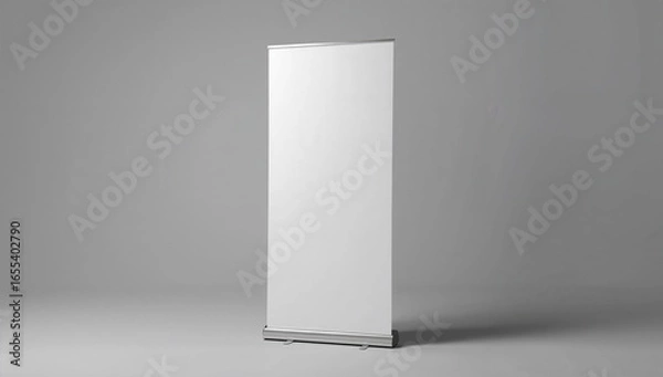 Obraz Modern white banner stand displayed vertically on a subtle grey background