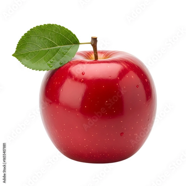 Obraz red apple with leaf