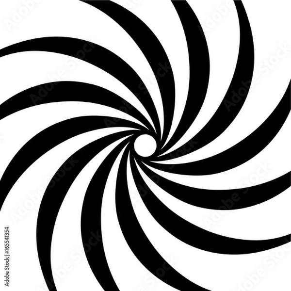 Fototapeta Original hypnotic spiral in the square. Decorative design background for vector background. Black and white
