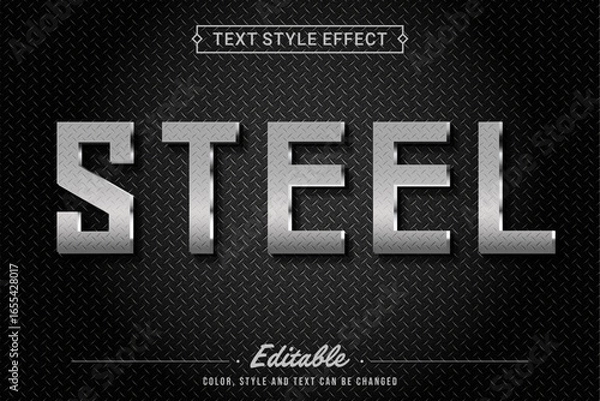 Obraz Steel Text Effect Editable Metal Typography