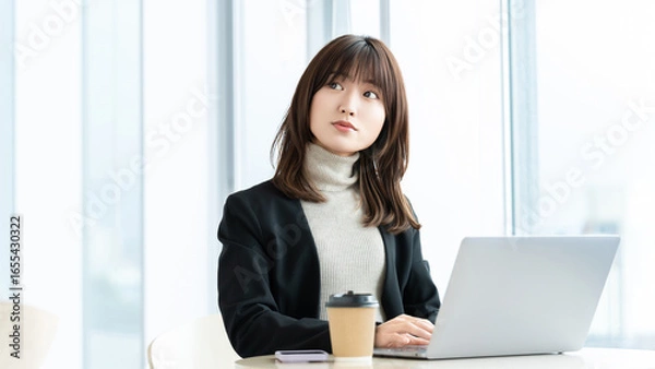 Fototapeta パソコンを使う女性・ビジネスウーマン