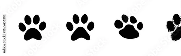 Obraz Simple black paw prints