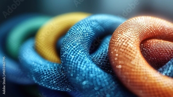Fototapeta Interwoven Rings of Color: A Symphony of Texture and Hue
