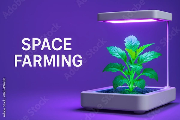 Fototapeta Zero-Gravity Hydroponic Farming Module for Space Colonization
