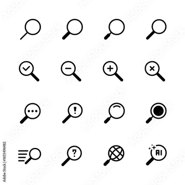 Fototapeta Magnifier icon set design
