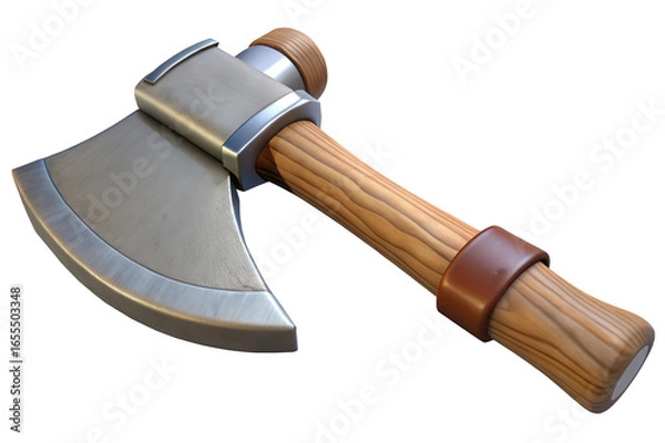 Fototapeta Stylized 3d render of a medieval axe