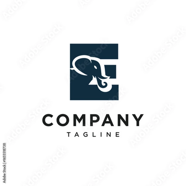 Obraz Letter E Elephant Head Logo Icon Vector