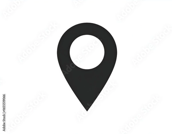 Obraz Simple, dark gray map pin icon on white background