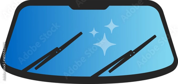 Obraz Vehicle car windscreen windshield wipers blue vector design