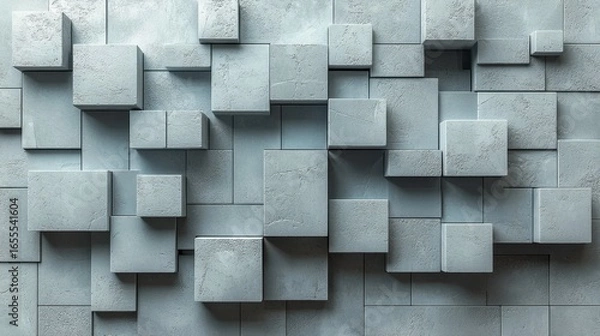 Fototapeta Abstract Modern Textured Wall with Geometric Shapes and Patterns