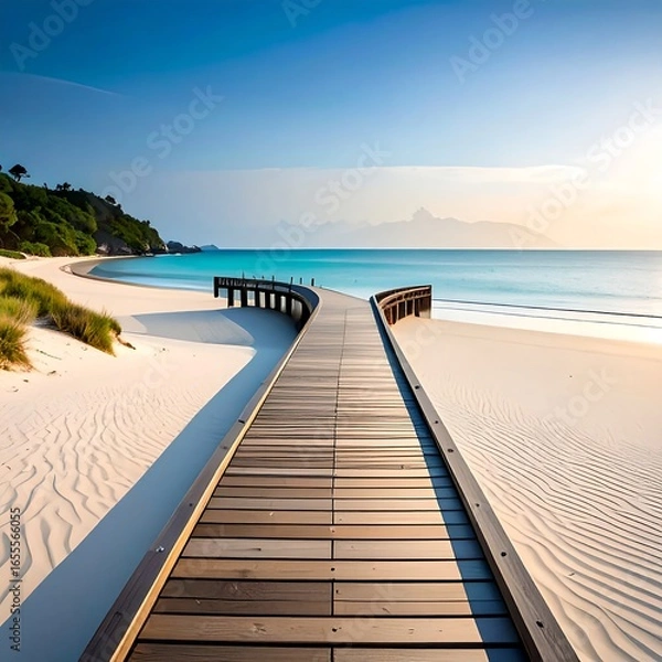 Fototapeta Serene beach walkway