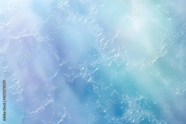 Fototapeta Abstract Ice Texture Background with Frozen Bubbles in Pale Blue Tones