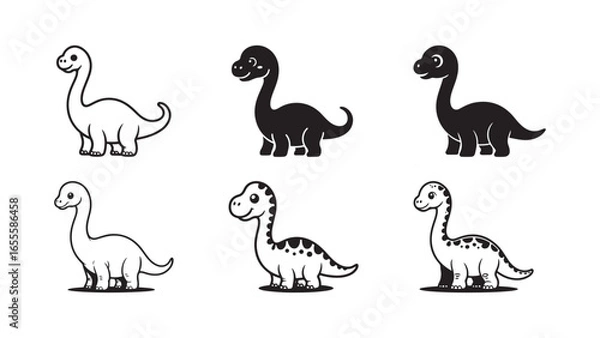 Fototapeta Vibrant dinosaur illustration with bold colors and text elements