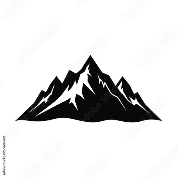 Obraz Flowing Ridge Mountain Vector Silhouette 