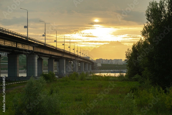 Obraz sunset over the river