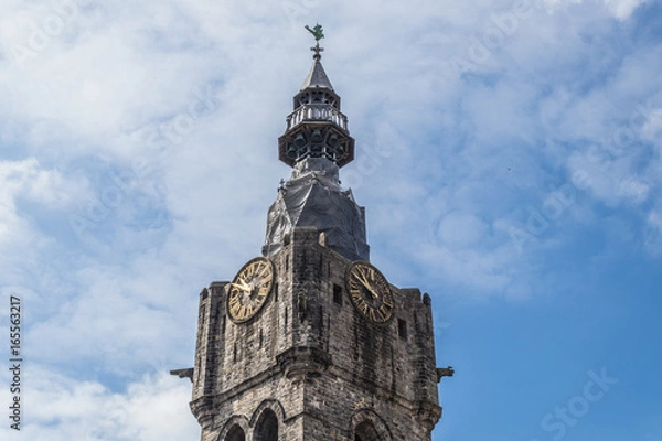Obraz Le Beffroi de béthune, sa place, ses maisons et son architecture, Béthune, Pas de Calais, Hauts-de-France, France