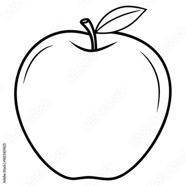Fototapeta Minimal vector illustration of an apple on a white background
