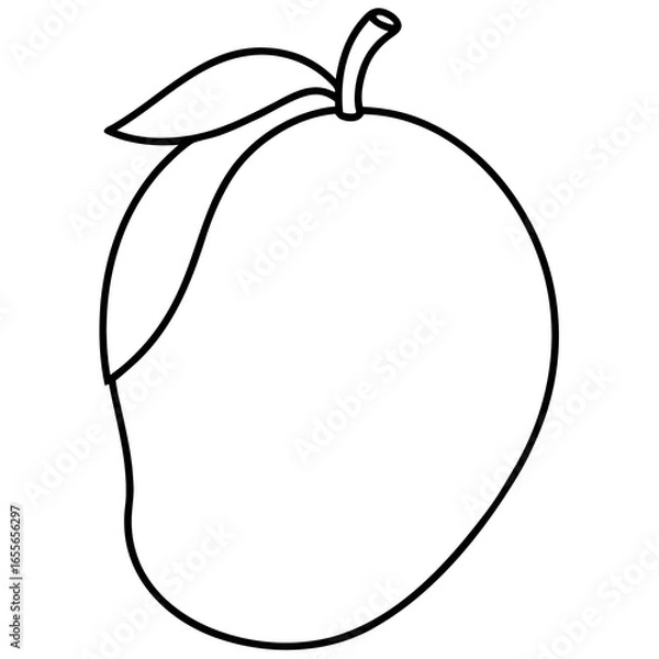 Fototapeta Mango vector illustration, minimal, white background