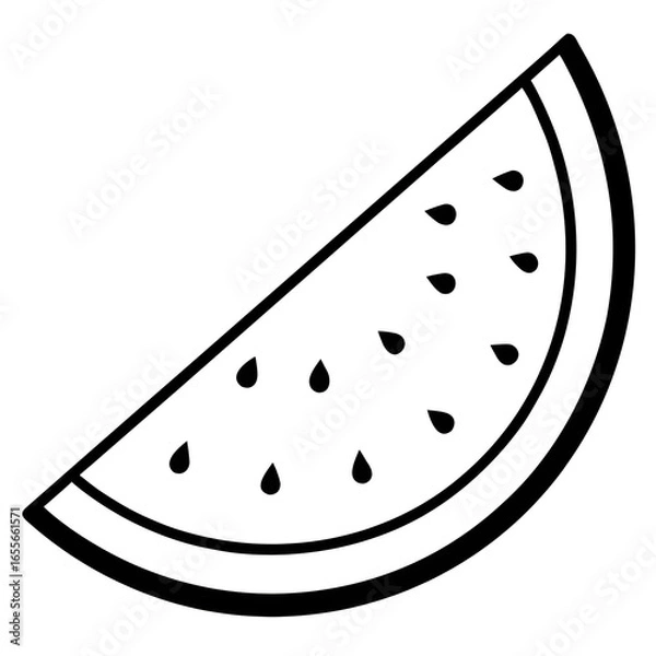 Fototapeta Vector art of a watermelon slice on a white background