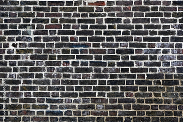 Fototapeta Old grey Victorian brick wall for use as a background texture