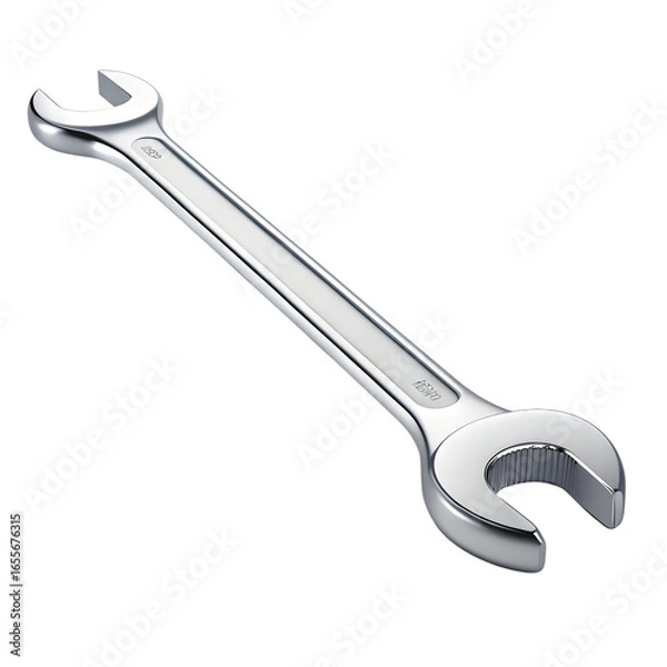 Obraz Metal combination wrench tool isolated on transparent background