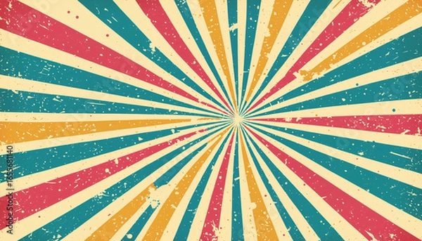 Fototapeta a retro sunburst background with a grunge texture