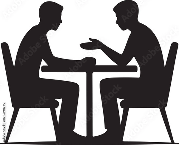Obraz two people at the table icon