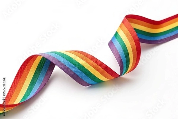 Fototapeta High angle view of ribbon against on white background
