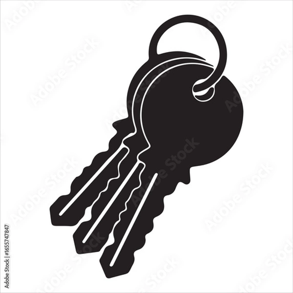 Obraz Set of Keys Silhouette Icon