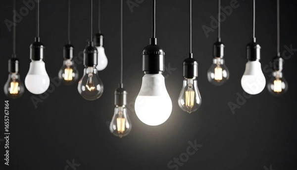 Obraz Bright Ideas Glowing Bulbs. (1)