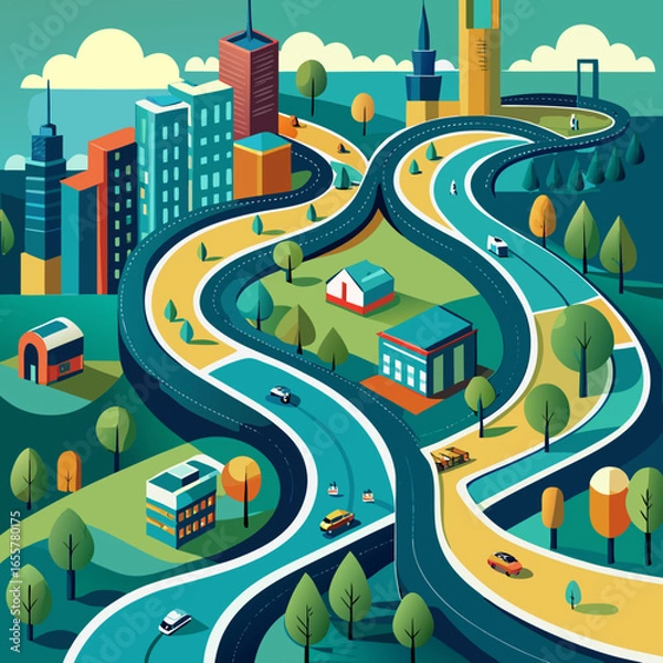 Obraz road in the city