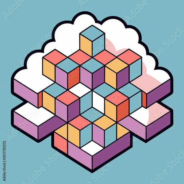 Obraz abstract background with cubes