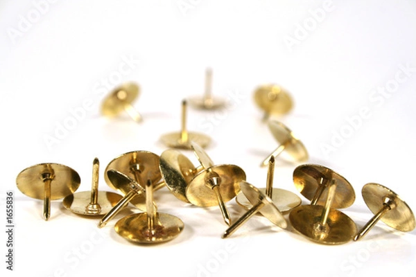 Obraz rozrzucone pinezki kciuków