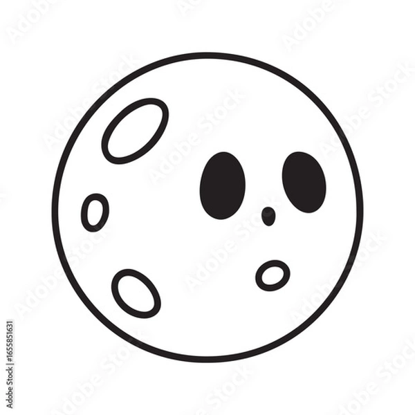 Obraz Cartoon Moon with craters and face