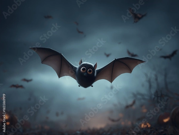 Obraz halloween background with loony bats