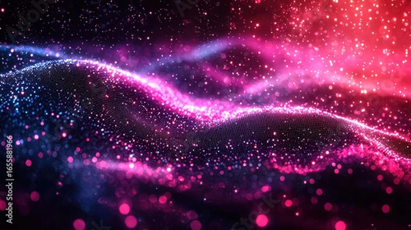 Fototapeta Abstract digital data background for network or internet connection with with digital waves