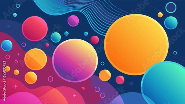 Obraz Colorful Spheres Abstract Background Design with Geometric Elements