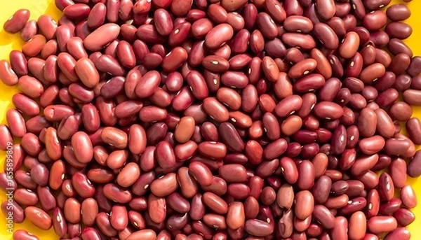 Fototapeta Close-up view of many red kidney beans.