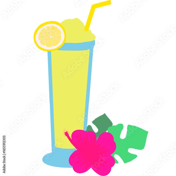 Obraz cocktail with lemon and lime